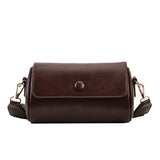 NNEDSZ Coffee Vintage PU Leather Shoulder Bag with Adjustable Strap - Compact and Stylish