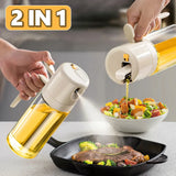 NNEDSZ 550ml Oil Sprayer and Pourer Bottle - Dual Function for Cooking
