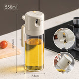 NNEDSZ 550ml Oil Sprayer and Pourer Bottle - Dual Function for Cooking