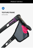 NNEDSZ UV400 Sports Sunglasses with Polarized TAC Lens - Black/Purple