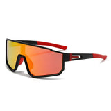 NNEDSZ UV400 Sports Sunglasses with Polarized TAC Lens - Black/Red