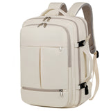 NNEDSZ Large Capacity Travel Backpack with USB Charging Port - Beige