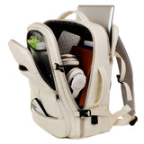 NNEDSZ Large Capacity Travel Backpack with USB Charging Port - Beige