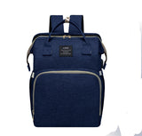 NNEDSZ Multifunctional Diaper Backpack with Mosquito Net and Insulated Pockets - Blue