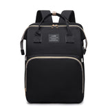 NNEDSZ Multifunctional Diaper Backpack with Mosquito Net and Insulated Pockets - Black
