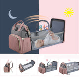 NNEDSZ Multifunctional Diaper Backpack with Mosquito Net and Insulated Pockets - Black