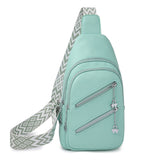 NNEDSZ Waterproof Crossbody Sling Bag with Adjustable Strap - Mint Green