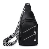 NNEDSZ Waterproof Crossbody Sling Bag with Adjustable Strap - Black