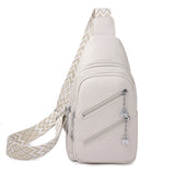 NNEDSZ Waterproof Crossbody Sling Bag with Adjustable Strap - White