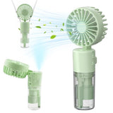 NNEDSZ Portable 4-Speed Mini Spray Fan with Moisturizing Function - F2 Black (2PCS)