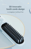 NNEDSZ Cordless Hair Straightener Brush with Adjustable Temperature - Blue