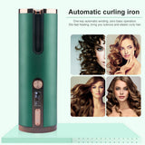 NNEDSZ Cordless Automatic Hair Curler with Adjustable Temperature - Purple