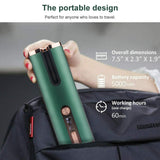NNEDSZ Cordless Automatic Hair Curler with Adjustable Temperature - Green