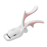 NNEDSZ White Electric Heated Eyelash Curler - 3 Temperature Settings, Rechargeable, Compact Design