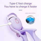 NNEDSZ White Electric Heated Eyelash Curler - 3 Temperature Settings, Rechargeable, Compact Design