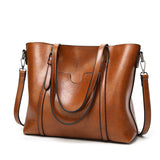 NNEDSZ Elegant PU Leather Tote Bag with Detachable Strap - Brown