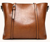 NNEDSZ Elegant PU Leather Tote Bag with Detachable Strap - Brown