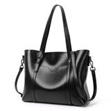 NNEDSZ Elegant PU Leather Tote Bag with Detachable Strap - Black
