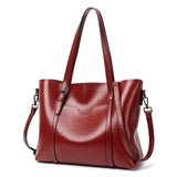 NNEDSZ Elegant PU Leather Tote Bag with Detachable Strap - Wine Red