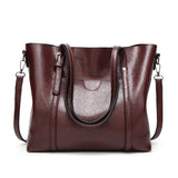 NNEDSZ Elegant PU Leather Tote Bag with Detachable Strap - Coffee