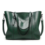 NNEDSZ Elegant PU Leather Tote Bag with Detachable Strap - Green