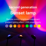 NNEDSZ UFO RGB Sunset Projection Lamp with 16 Colors and Remote Control - Black