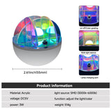 NNEDSZ 3W LED Acrylic Crystal Ball Night Light with Adjustable Colors - USB Powered