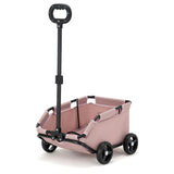 NNEDSZ Pink Foldable Pet Travel Wagon for Small Dogs - Lightweight and Portable