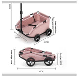 NNEDSZ Pink Foldable Pet Travel Wagon for Small Dogs - Lightweight and Portable