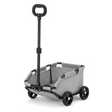 NNEDSZ Gray Foldable Pet Travel Wagon for Small Dogs - Lightweight and Portable