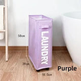NNEDSZ Rolling Laundry Basket with Wheels - 42L Capacity, Purple, 39*18.5*58CM