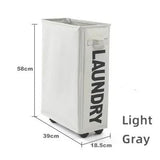 NNEDSZ Rolling Laundry Basket with Wheels - 42L Capacity, Light Gray, 39*18.5*58CM