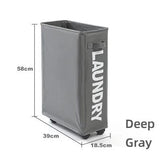 NNEDSZ Rolling Laundry Basket with Wheels - 42L Capacity, Deep Gray, 39*18.5*58CM