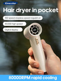 NNEDSZ White Portable High-Speed Turbo Fan with 2000mAh Battery and Multiple Attachments