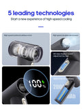 NNEDSZ White Portable High-Speed Turbo Fan with 2000mAh Battery and Multiple Attachments