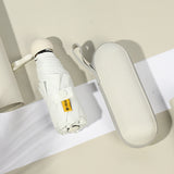 NNEDSZ Beige Compact 5-Fold Umbrella with UV Protection, Wind Resistance, and Travel-Friendly Design