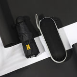 NNEDSZ Black Compact 5-Fold Umbrella with UV Protection, Wind Resistance, and Travel-Friendly Design