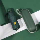 NNEDSZ Dark Green Compact 5-Fold Umbrella with UV Protection, Wind Resistance, and Travel-Friendly Design
