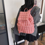 NNEDSZ Lightweight Quilted Nylon Backpack with Adjustable Straps - Pine Green
