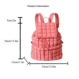 NNEDSZ Lightweight Quilted Nylon Backpack with Adjustable Straps - Dark Purple