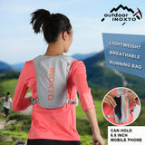 NNEDSZ Lightweight Hydration Running Vest with 5L Capacity and Reflective Strips, Gray backpack with Blue text