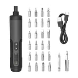 NNEDSZ 3.6V Li-ion Cordless Electric Screwdriver Set with 24 Bits, LED Light, and Torque Adjustment, 300rmp