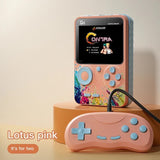 NNEDSZ G5 Retro Handheld Game Console with 500 Classic Games - Pink with gamepad