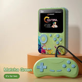 NNEDSZ G5 Retro Handheld Game Console with 500 Classic Games - Green with gamepad