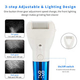 NNEDSZ Rechargeable Electric Callus Remover with Adjustable Speeds and LED Display Dark Blue