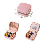 NNEDSZ 2PCS Black Portable Travel Jewelry Box with Mirror and Compartments