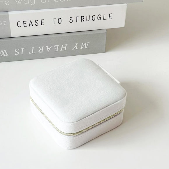 NNEDSZ 2PCS White Portable Travel Jewelry Box with Mirror and Compartments