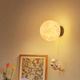 NNEDSZ Astronaut Moon Wall Lamp with LED White Light,Diameter 15cm