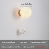 NNEDSZ Astronaut Moon Wall Lamp with Three Colors of Light,Diameter 15cm