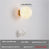 NNEDSZ Astronaut Moon Wall Lamp with Three Colors of Light,Diameter 20cm
